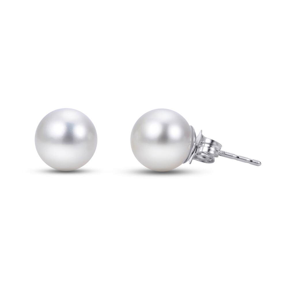 Cultured Akoya Pearl Stud Earrings 14K White Gold dQPIMl3H Cultured Akoya Pearl Stud Earrings 14K White Gold dQPIMl3H