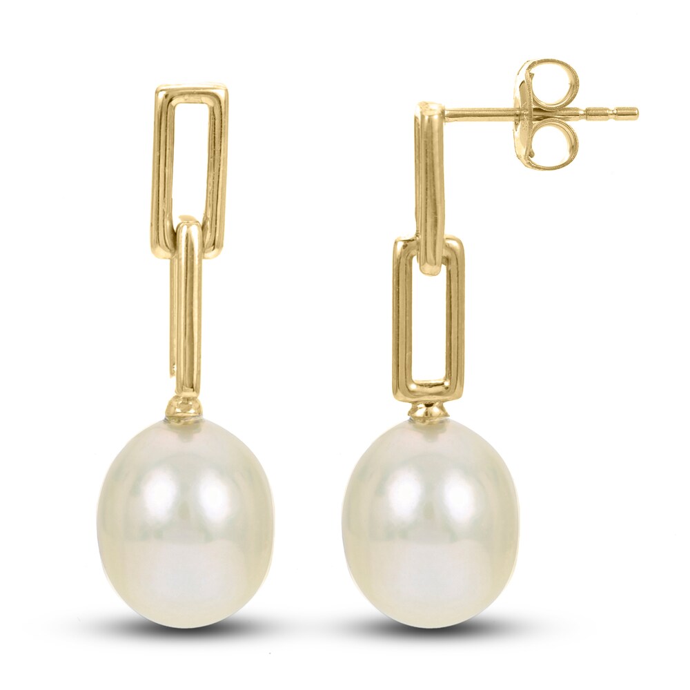 Cultured Freshwater Pearl Small Paperclip Dangle Earrings 14K Yellow Gold dVNFkx0A Cultured Freshwater Pearl Small Paperclip Dangle Earrings 14K Yellow Gold dVNFkx0A