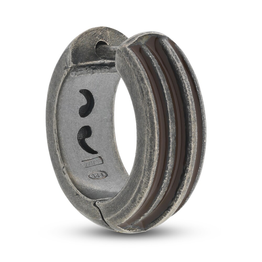 Marco Dal Maso Men's Acies Single Huggie Earring Brown Enamel Sterling Silver ddZVAdnC Marco Dal Maso Men's Acies Single Huggie Earring Brown Enamel Sterling Silver ddZVAdnC