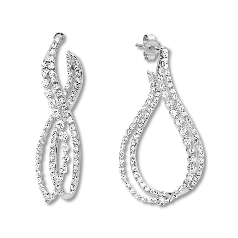 Diamond Drop Earrings 1-1/4 carats tw Round 14K White Gold e3Fxc753 Diamond Drop Earrings 1-1/4 carats tw Round 14K White Gold e3Fxc753