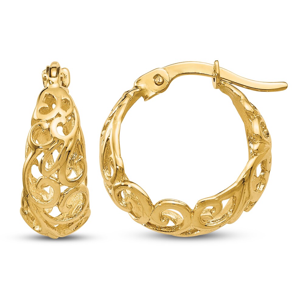 Hinged Hoop Earrings 14K Yellow Gold e4n96pOu Hinged Hoop Earrings 14K Yellow Gold e4n96pOu