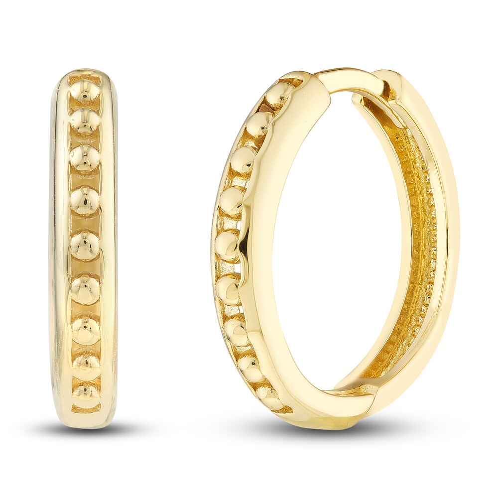 Beaded Hoop Earrings 14K Yellow Gold e6EzQbCM Beaded Hoop Earrings 14K Yellow Gold e6EzQbCM