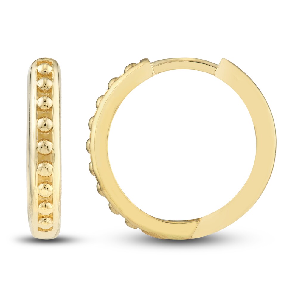 Beaded Hoop Earrings 14K Yellow Gold e6EzQbCM Beaded Hoop Earrings 14K Yellow Gold e6EzQbCM