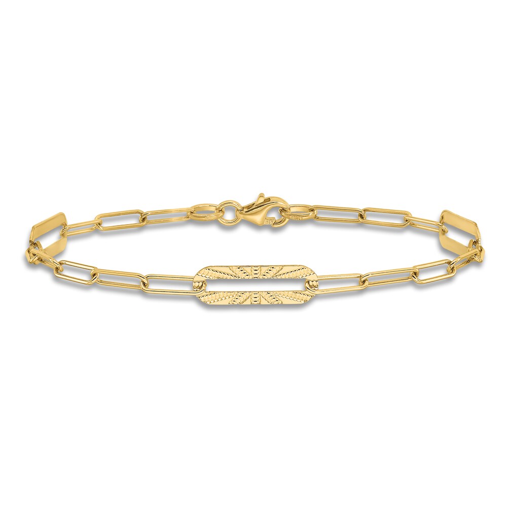 High-Polish Oval Link Bracelet 14K Yellow Gold 7\" eA60CqmO
