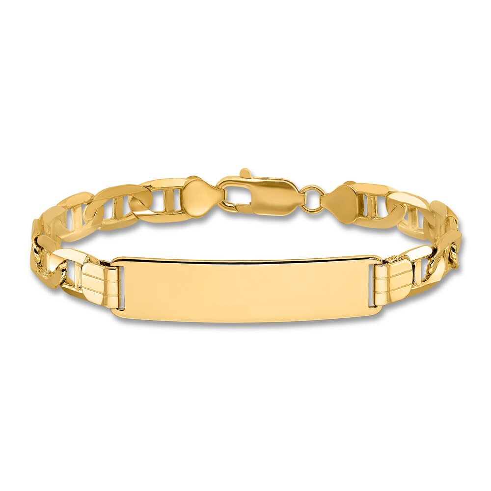 Men's Anchor Link ID Bracelet 14K Yellow Gold 10.0mm 8" eAzPc90m Men's Anchor Link ID Bracelet 14K Yellow Gold 10.0mm 8" eAzPc90m