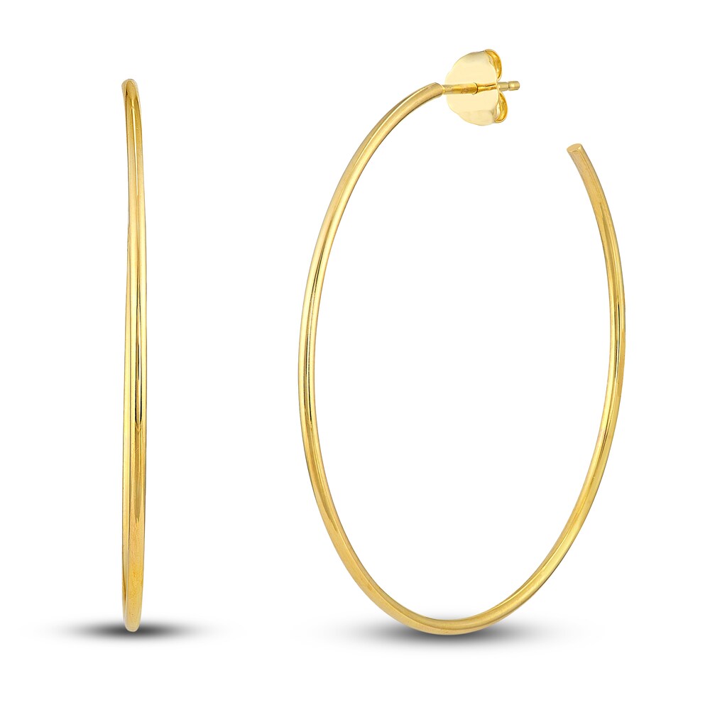 Round Wire Hoop Earrings 14K Yellow Gold 40mm eF9AmSyg Round Wire Hoop Earrings 14K Yellow Gold 40mm eF9AmSyg