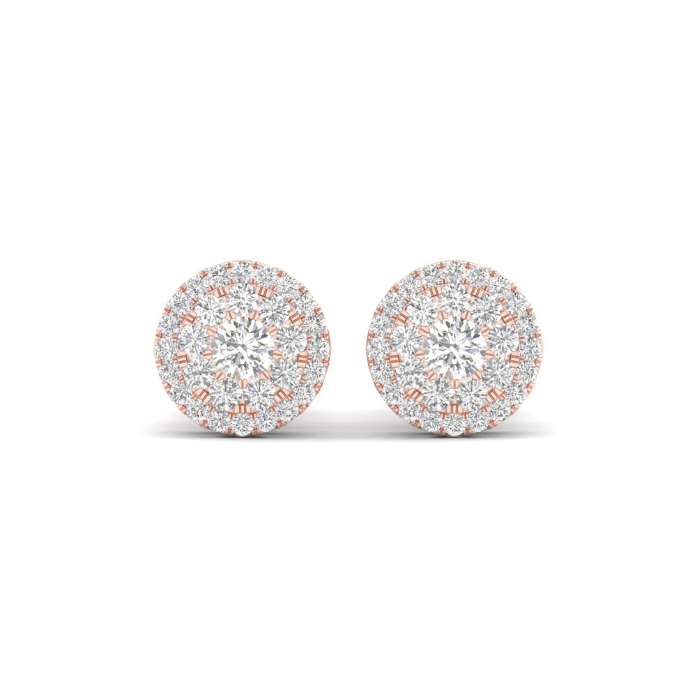 Colorless Diamond Earrings 1 ct tw Round 14K Rose Gold eGAJ848V Colorless Diamond Earrings 1 ct tw Round 14K Rose Gold eGAJ848V