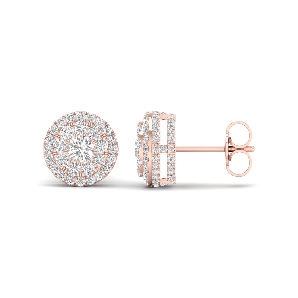 Colorless Diamond Earrings 1 ct tw Round 14K Rose Gold eGAJ848V Colorless Diamond Earrings 1 ct tw Round 14K Rose Gold eGAJ848V