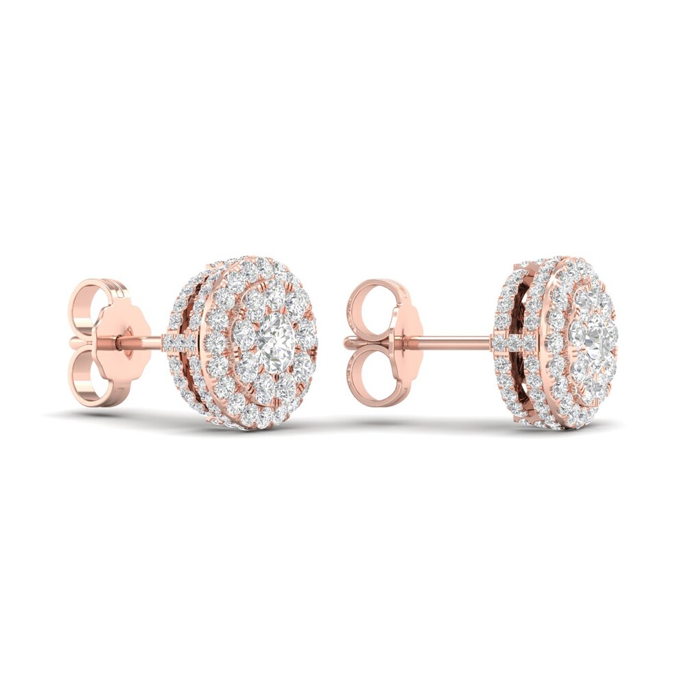 Colorless Diamond Earrings 1 ct tw Round 14K Rose Gold eGAJ848V Colorless Diamond Earrings 1 ct tw Round 14K Rose Gold eGAJ848V