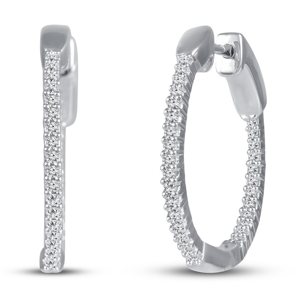 Diamond Hoop Earrings 1/4 ct tw Round 10K White Gold eGQhkix2 Diamond Hoop Earrings 1/4 ct tw Round 10K White Gold eGQhkix2
