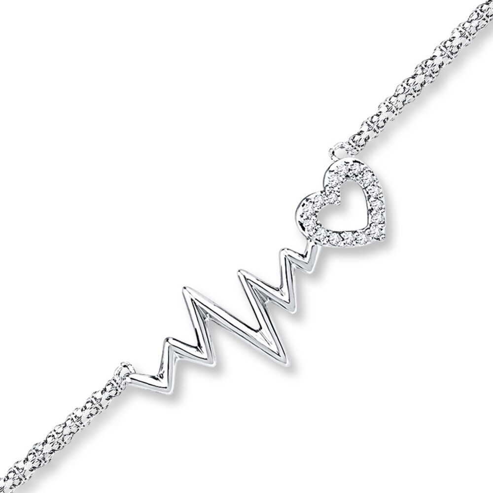 Heartbeat Bracelet 1/20 ct tw Diamonds 10K White Gold eIwJdO1Y Heartbeat Bracelet 1/20 ct tw Diamonds 10K White Gold eIwJdO1Y