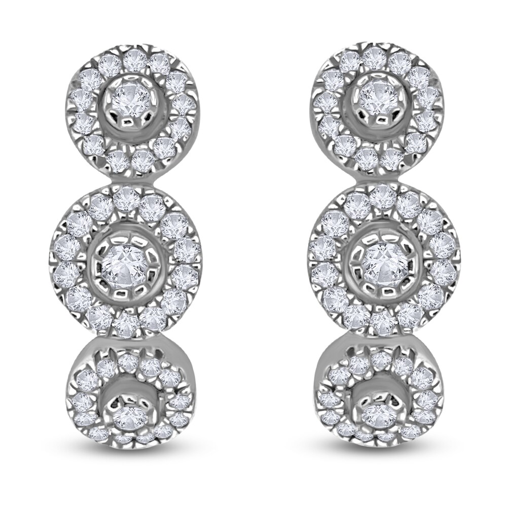 Diamond Huggie Earrings 3/8 ct tw Round 14K White Gold eLbBDzND Diamond Huggie Earrings 3/8 ct tw Round 14K White Gold eLbBDzND