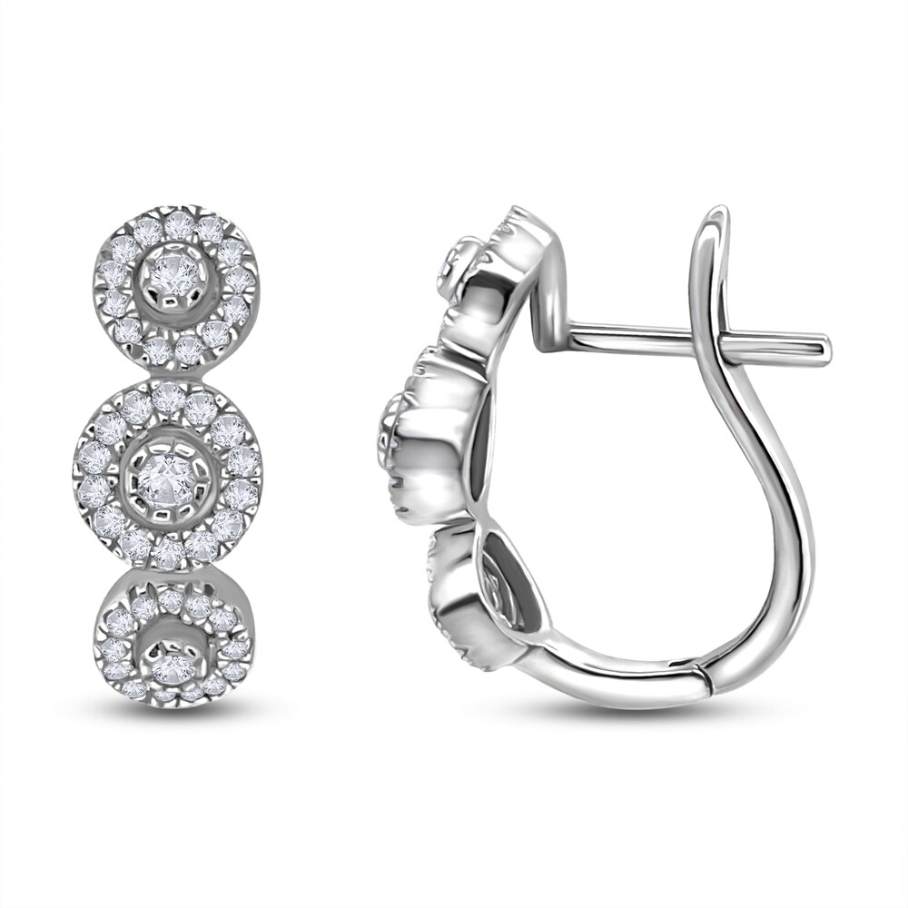 Diamond Huggie Earrings 3/8 ct tw Round 14K White Gold eLbBDzND Diamond Huggie Earrings 3/8 ct tw Round 14K White Gold eLbBDzND