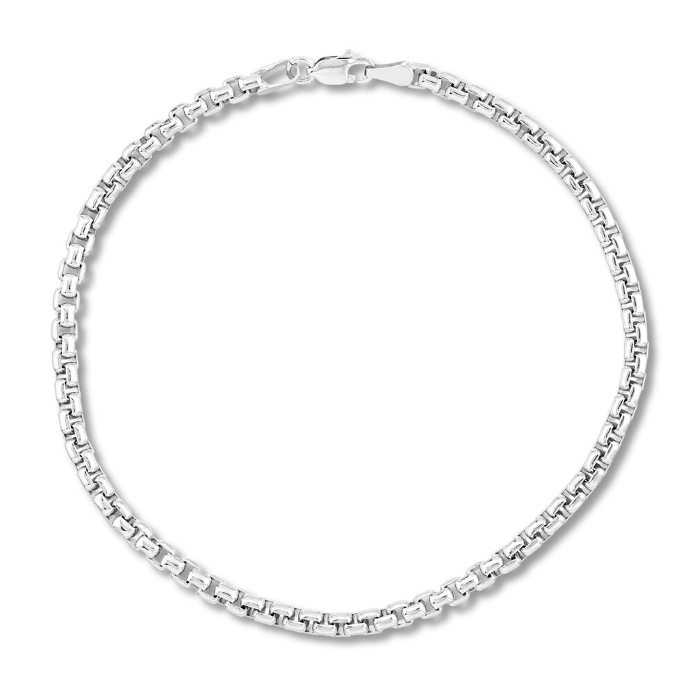 Box Chain Bracelet 14K White Gold 8.5" eMavALVG Box Chain Bracelet 14K White Gold 8.5" eMavALVG