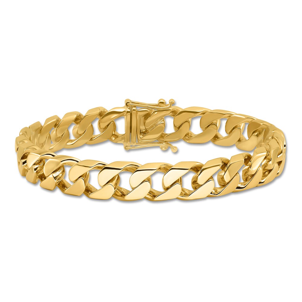 Polished Curb Chain Bracelet 14K Yellow Gold 10.6mm eV8mbuKB Polished Curb Chain Bracelet 14K Yellow Gold 10.6mm eV8mbuKB