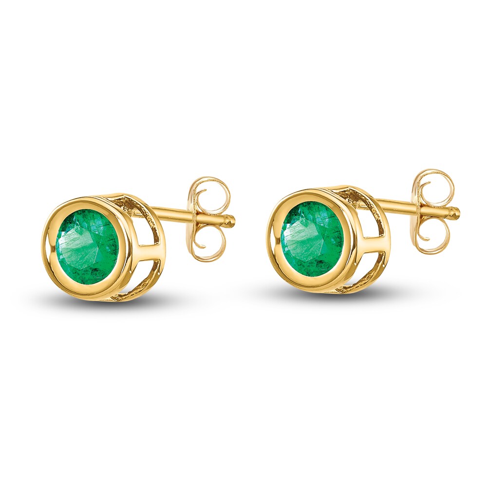 Natural Emerald Earrings 14K Yellow Gold eWA91lUi Natural Emerald Earrings 14K Yellow Gold eWA91lUi