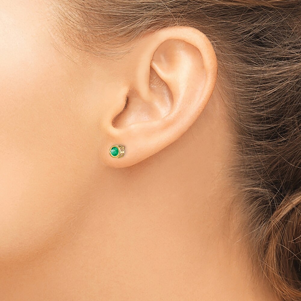 Natural Emerald Earrings 14K Yellow Gold eWA91lUi Natural Emerald Earrings 14K Yellow Gold eWA91lUi