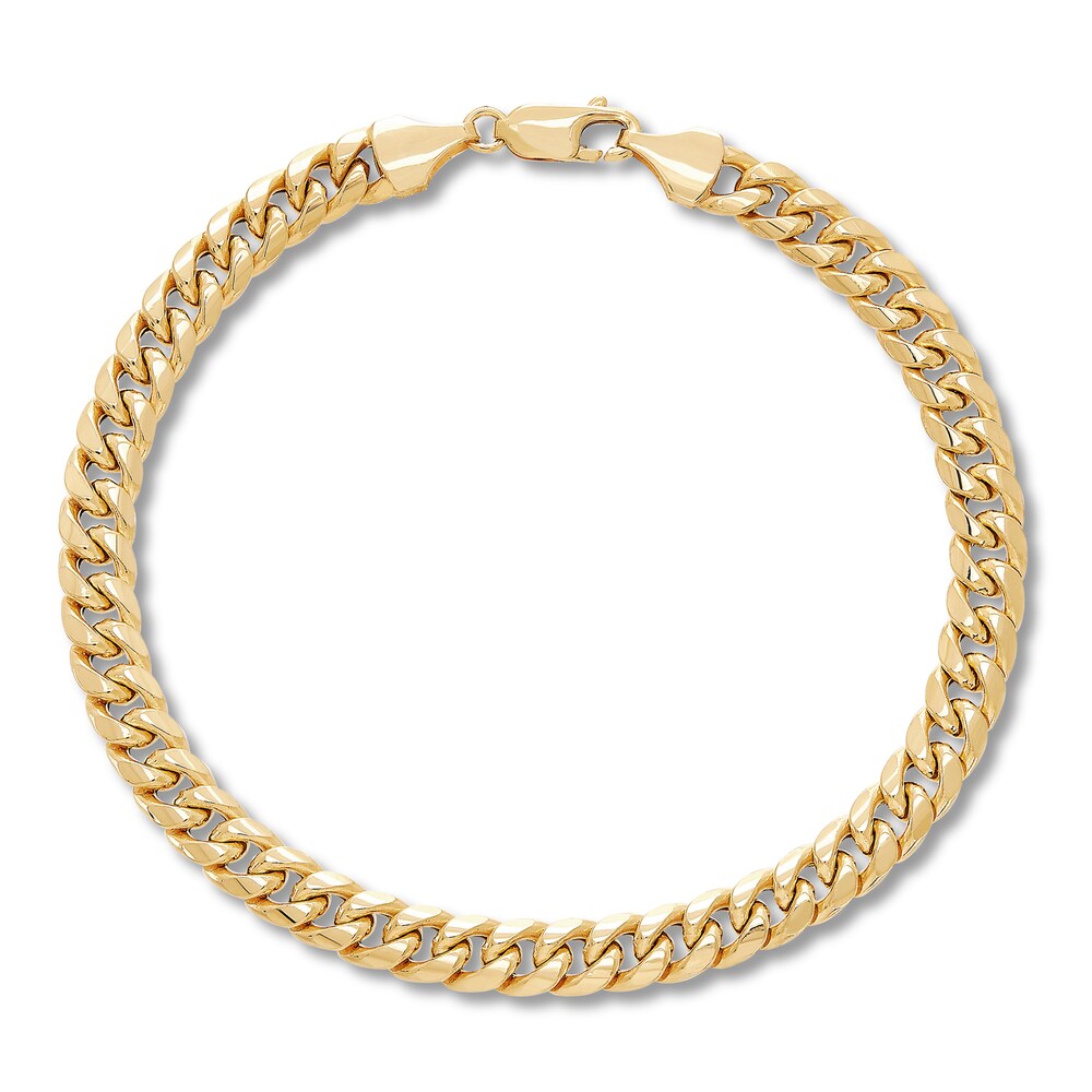 Hollow Curb Link Bracelet 10K Yellow Gold eWDEtwcx Hollow Curb Link Bracelet 10K Yellow Gold eWDEtwcx