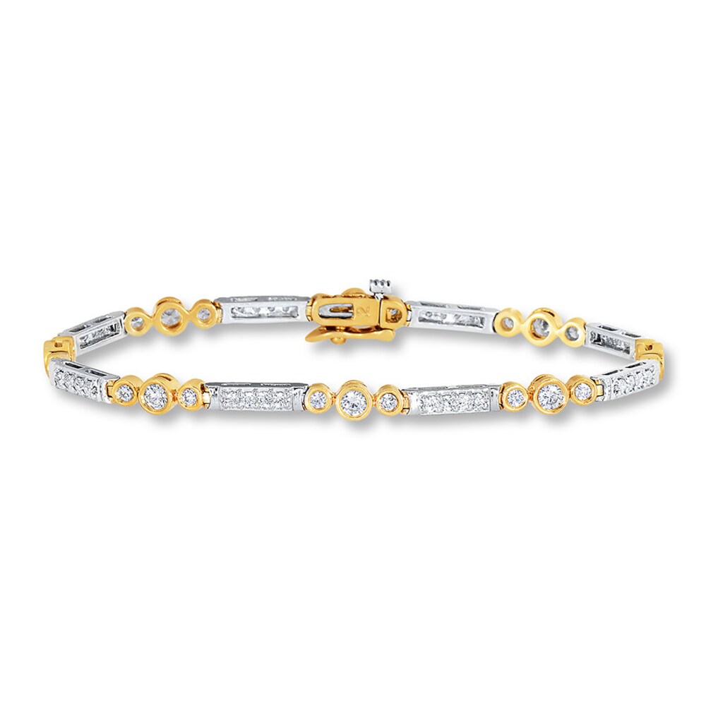 Diamond Bracelet 2 ct tw Round-cut 14K Two-Tone Gold ebh4YU9z Diamond Bracelet 2 ct tw Round-cut 14K Two-Tone Gold ebh4YU9z