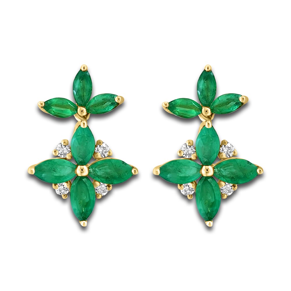 LALI Jewels Natural Emerald Earrings 1/8 ct tw Diamonds 14K Yellow Gold 18" ecWk6XC5 LALI Jewels Natural Emerald Earrings 1/8 ct tw Diamonds 14K Yellow Gold 18" ecWk6XC5