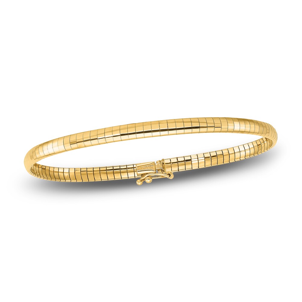 Domed Omega Bracelet 14K Two-Tone Gold 7\" edOXvwtk Domed Omega Bracelet 14K Two-Tone Gold 7\" edOXvwtk