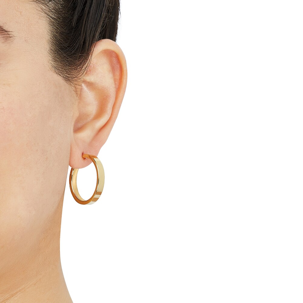 Hollow Hoop Earrings 10K Yellow Gold egEkuBZZ