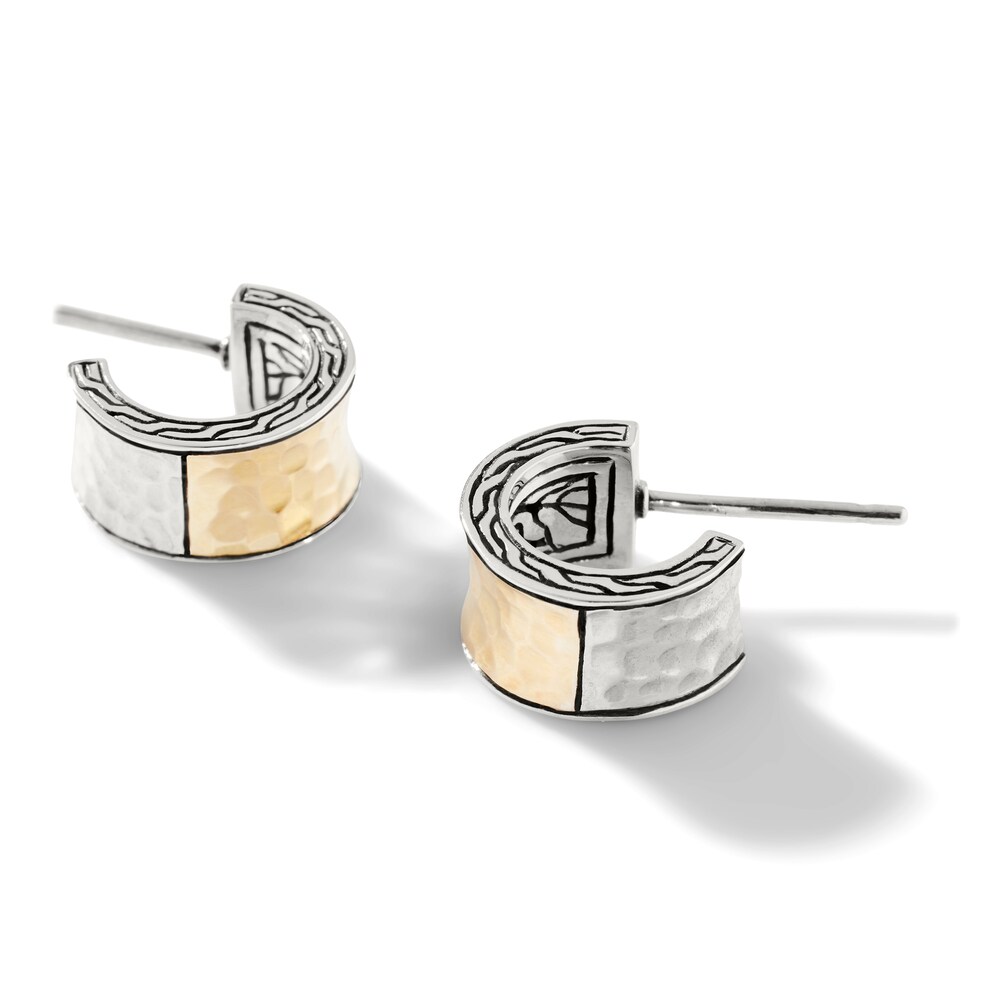 John Hardy Classic Chain Palu Hoop Earrings Sterling Silver/18K Yellow Gold-Plated elQuC7XU
