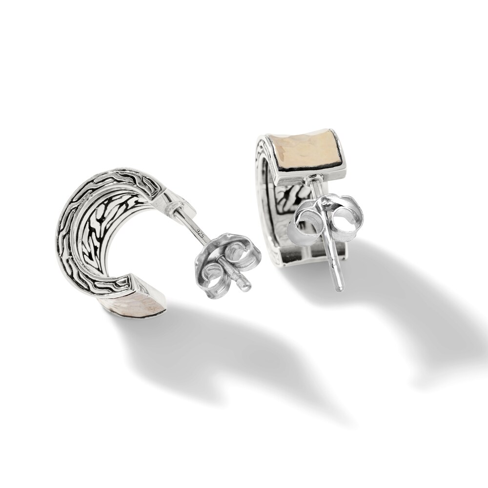 John Hardy Classic Chain Palu Hoop Earrings Sterling Silver/18K Yellow Gold-Plated elQuC7XU