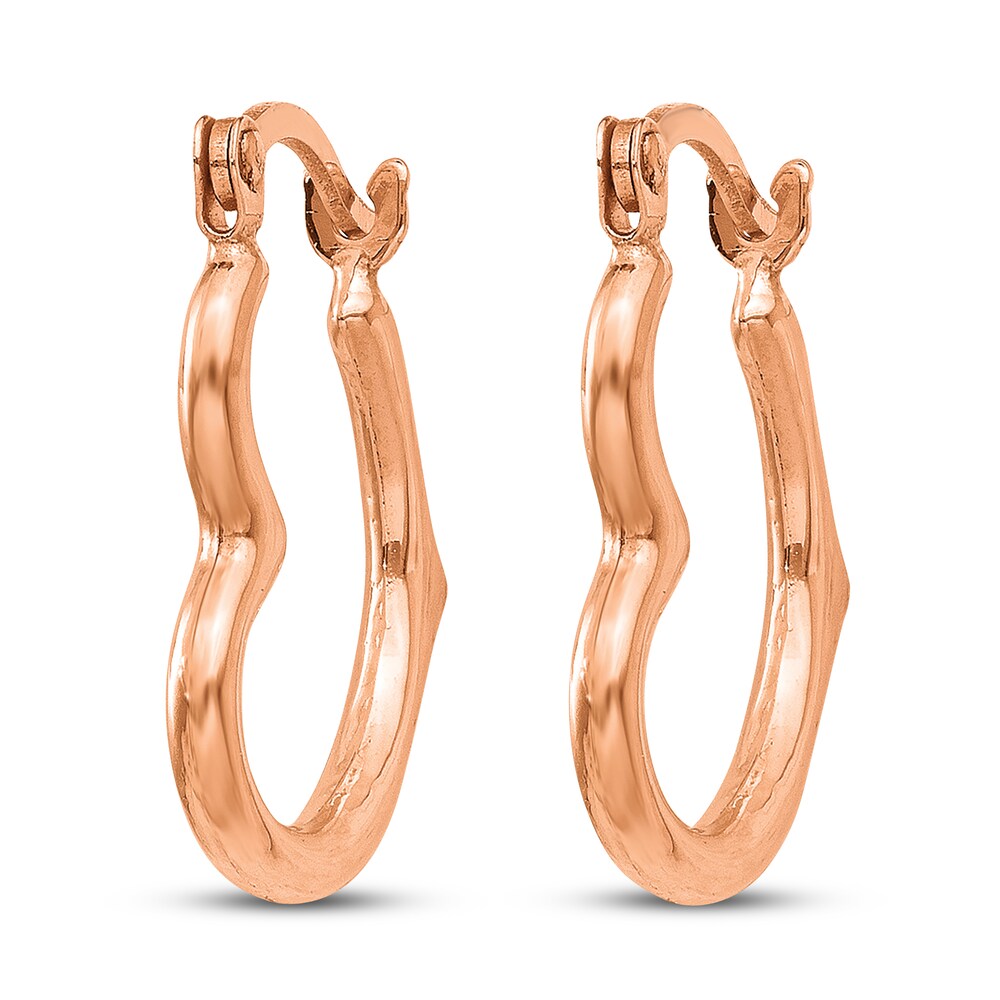 Heart Hoop Earrings 14K Rose Gold epATGRuX Heart Hoop Earrings 14K Rose Gold epATGRuX