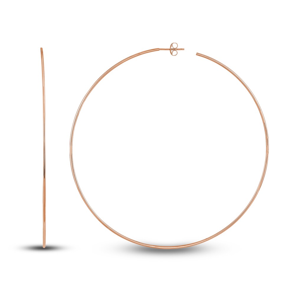 Round Wire Hoop Earrings 14K Rose Gold 90mm erl1LNuH Round Wire Hoop Earrings 14K Rose Gold 90mm erl1LNuH