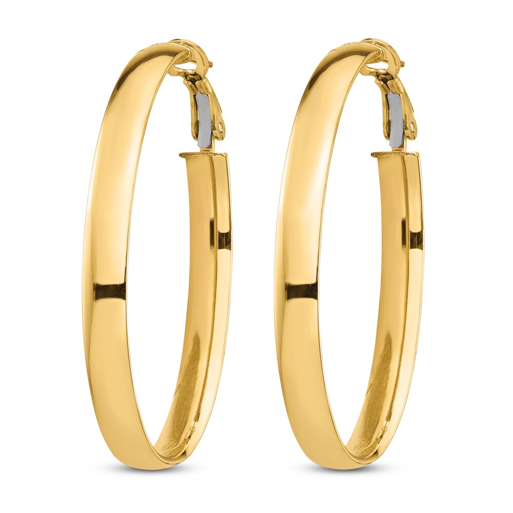 Oval Hoop Earrings 14K Yellow Gold f4EEoEfK Oval Hoop Earrings 14K Yellow Gold f4EEoEfK