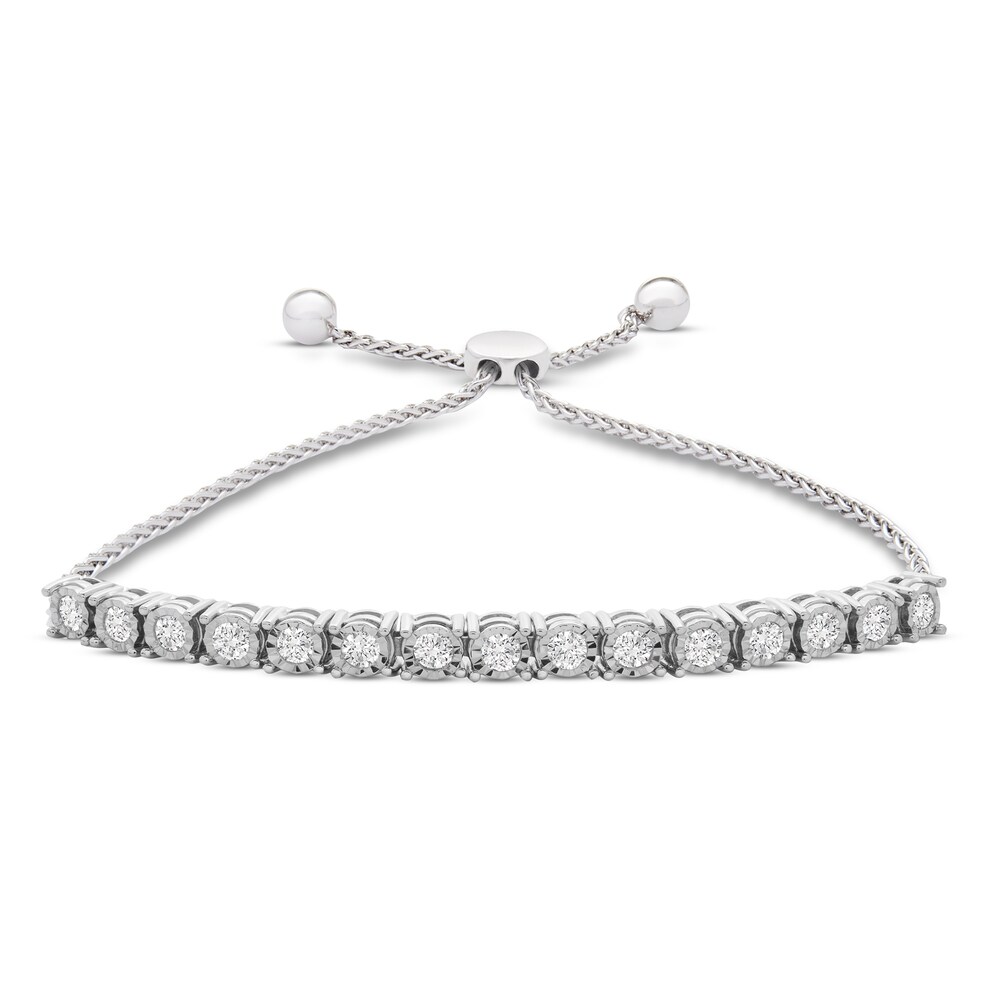 Diamond Bolo Bracelet 1/2 ct tw Round 14K White Gold f5Nvqxxz
