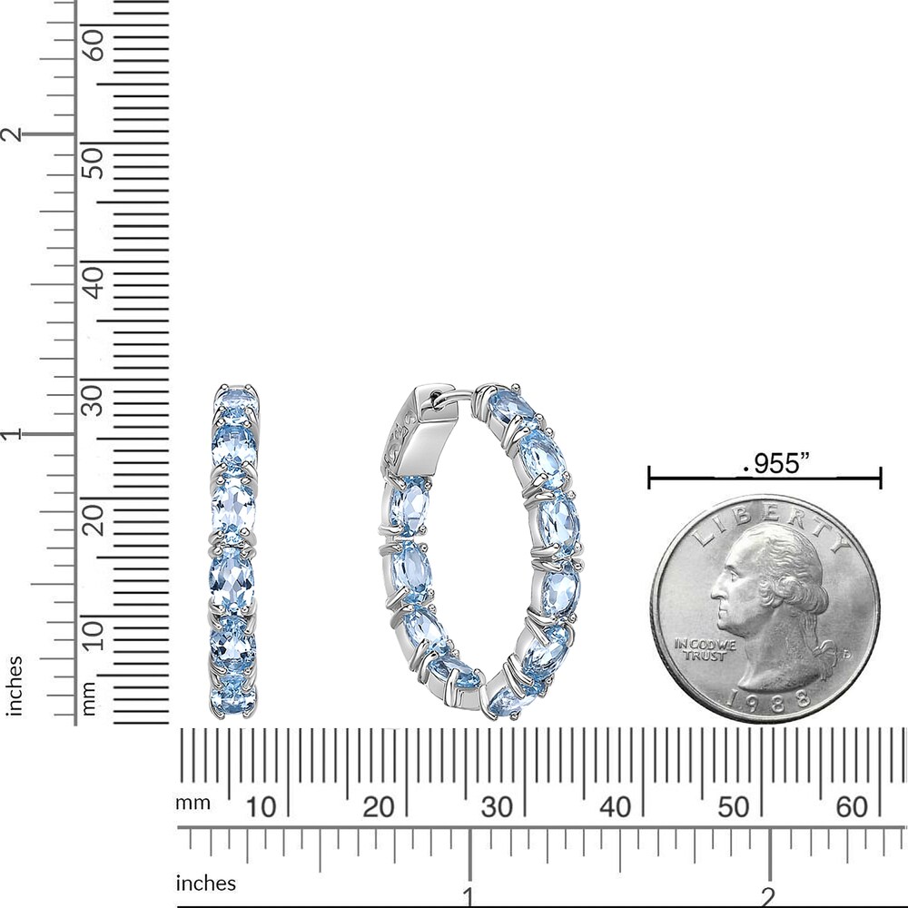 Natural Blue Topaz Hoop Earrings Sterling Silver f7AVEu6C Natural Blue Topaz Hoop Earrings Sterling Silver f7AVEu6C