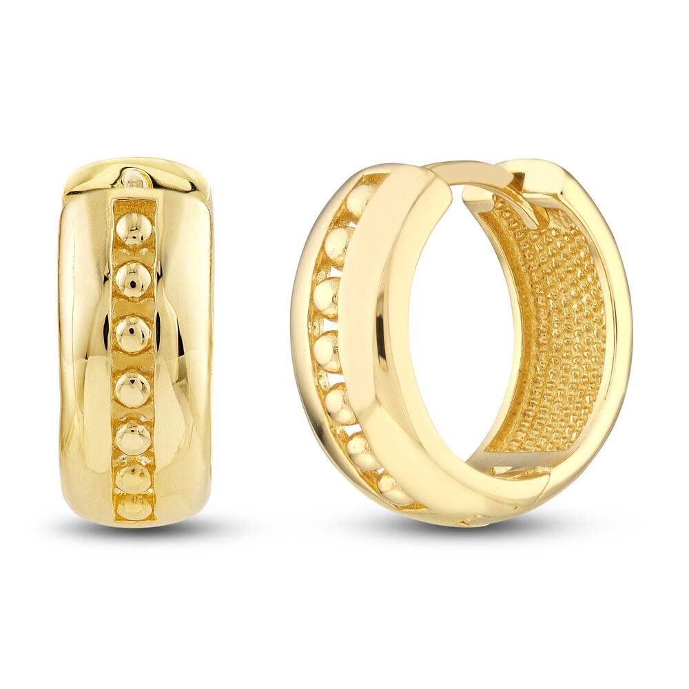 Beaded Hoop Earrings 14K Yellow Gold f9d8eCVb Beaded Hoop Earrings 14K Yellow Gold f9d8eCVb