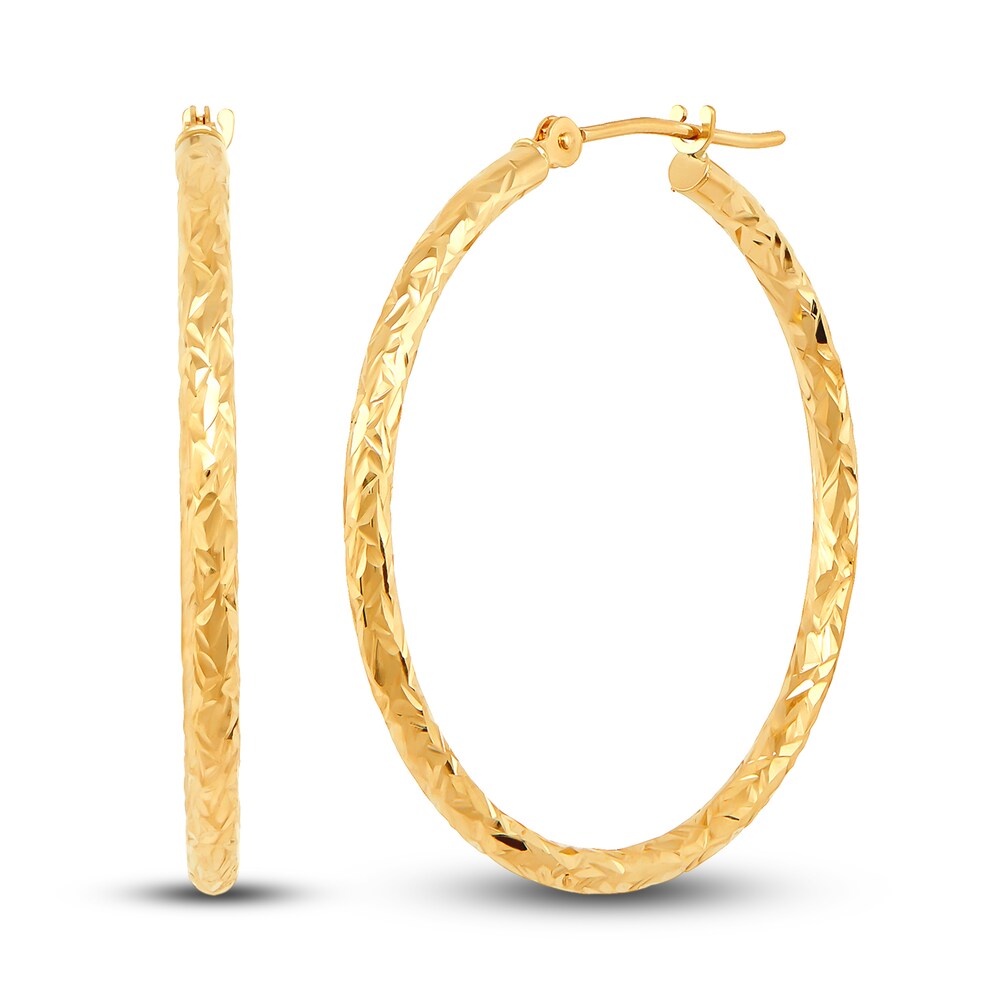 Diamond-Cut Round Tube Hoop Earrings 14K Yellow Gold fBYM5UBh Diamond-Cut Round Tube Hoop Earrings 14K Yellow Gold fBYM5UBh