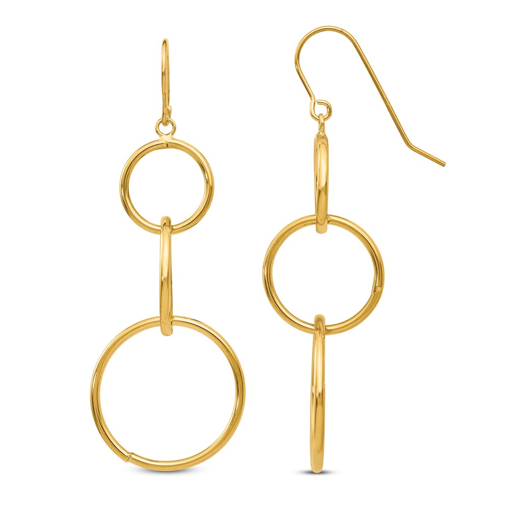 Tiered Dangle Earrings 14K Yellow Gold fG68mpKA Tiered Dangle Earrings 14K Yellow Gold fG68mpKA