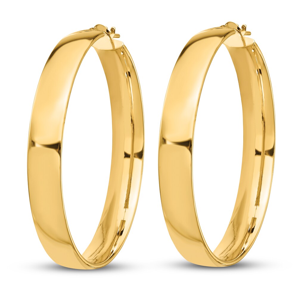 7 X45mm Lightweight Tube Hoop Earrings 14K Yellow Gold fJqZgXVO