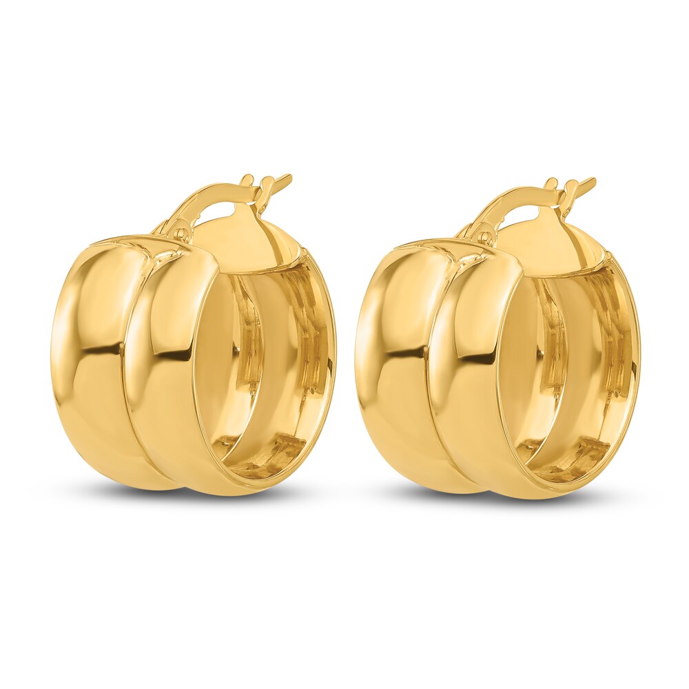Polished Hoop Earrings 14K Yellow Gold 16mm fMxSaHC5