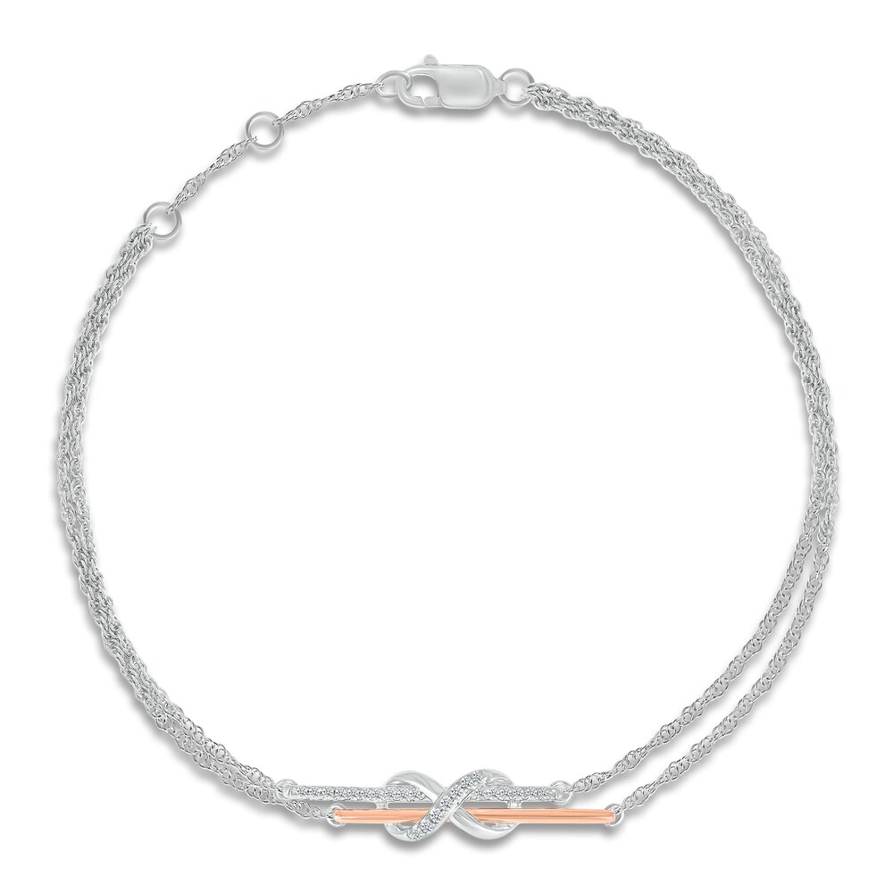Infinity Bracelet 1/10 ct tw Diamonds Sterling Silver/10K Gold fNx04m1v Infinity Bracelet 1/10 ct tw Diamonds Sterling Silver/10K Gold fNx04m1v