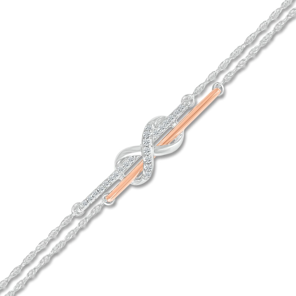 Infinity Bracelet 1/10 ct tw Diamonds Sterling Silver/10K Gold fNx04m1v Infinity Bracelet 1/10 ct tw Diamonds Sterling Silver/10K Gold fNx04m1v