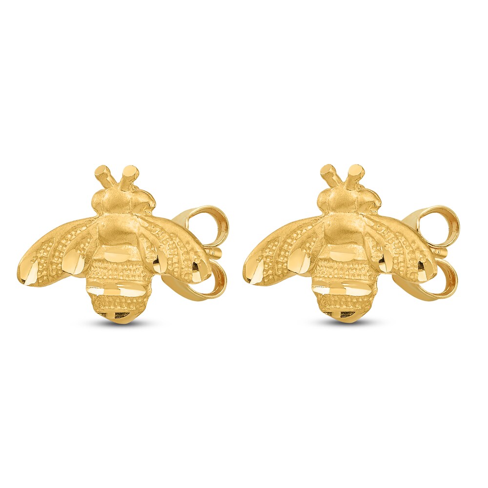 Diamond-Cut Bee Stud Earrings 14K Yellow Gold fRTkZNMH Diamond-Cut Bee Stud Earrings 14K Yellow Gold fRTkZNMH