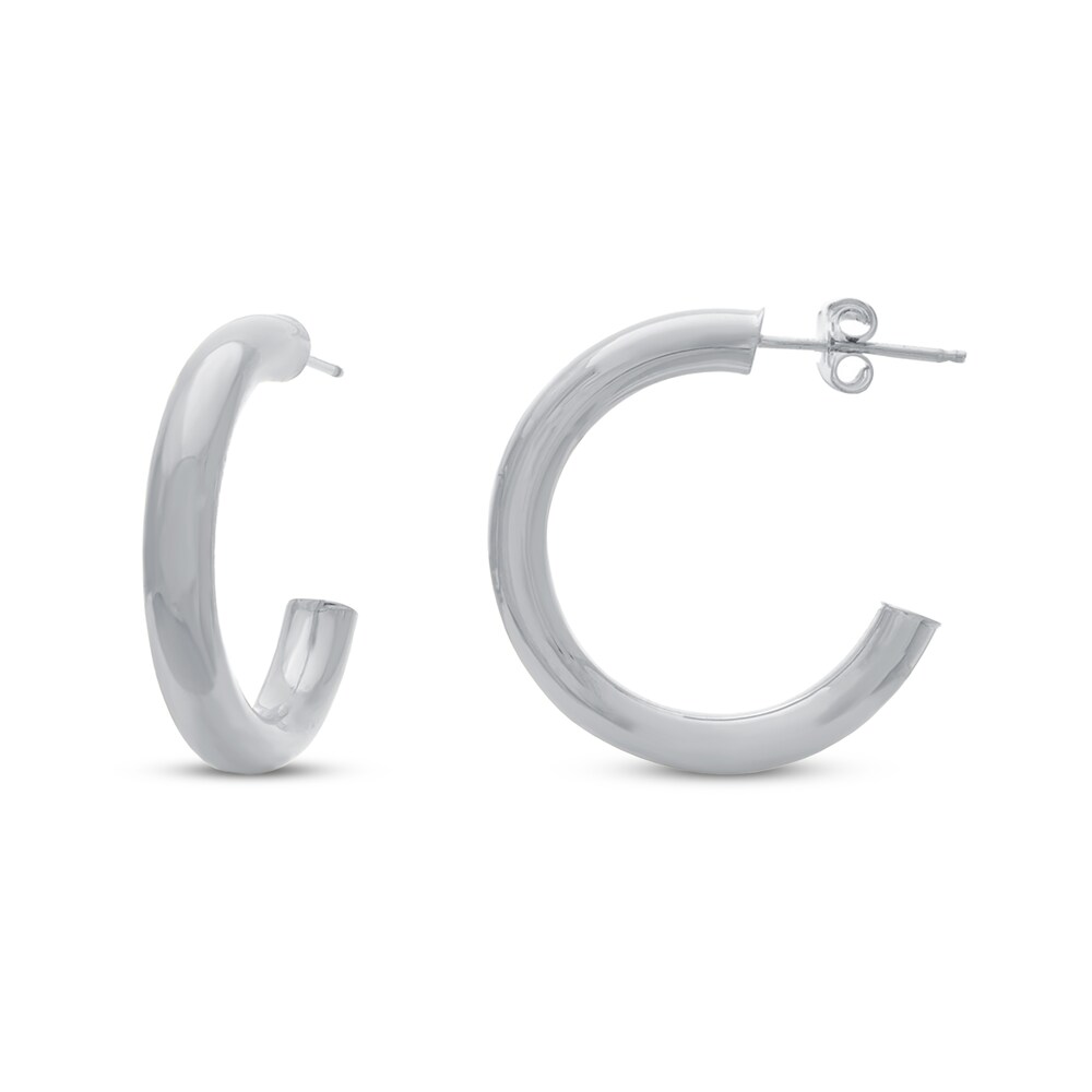 Open Hoop Earrings 14K White Gold fUAVDxOZ Open Hoop Earrings 14K White Gold fUAVDxOZ