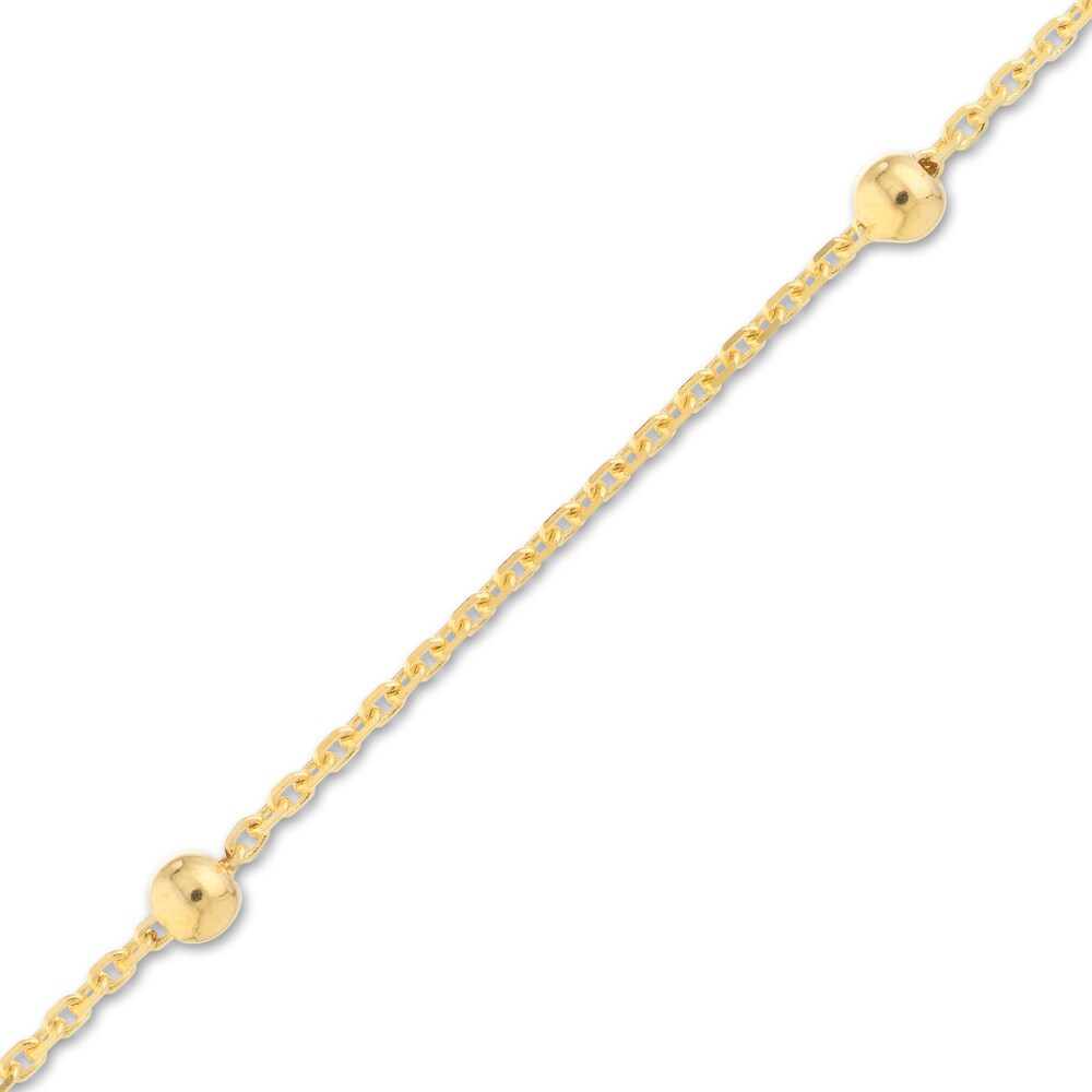 Beaded Station Bracelet 14K Yellow Gold 7.5\" Adj. far8m1fT Beaded Station Bracelet 14K Yellow Gold 7.5\" Adj. far8m1fT