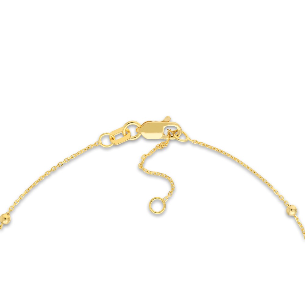 Beaded Station Bracelet 14K Yellow Gold 7.5\" Adj. far8m1fT Beaded Station Bracelet 14K Yellow Gold 7.5\" Adj. far8m1fT