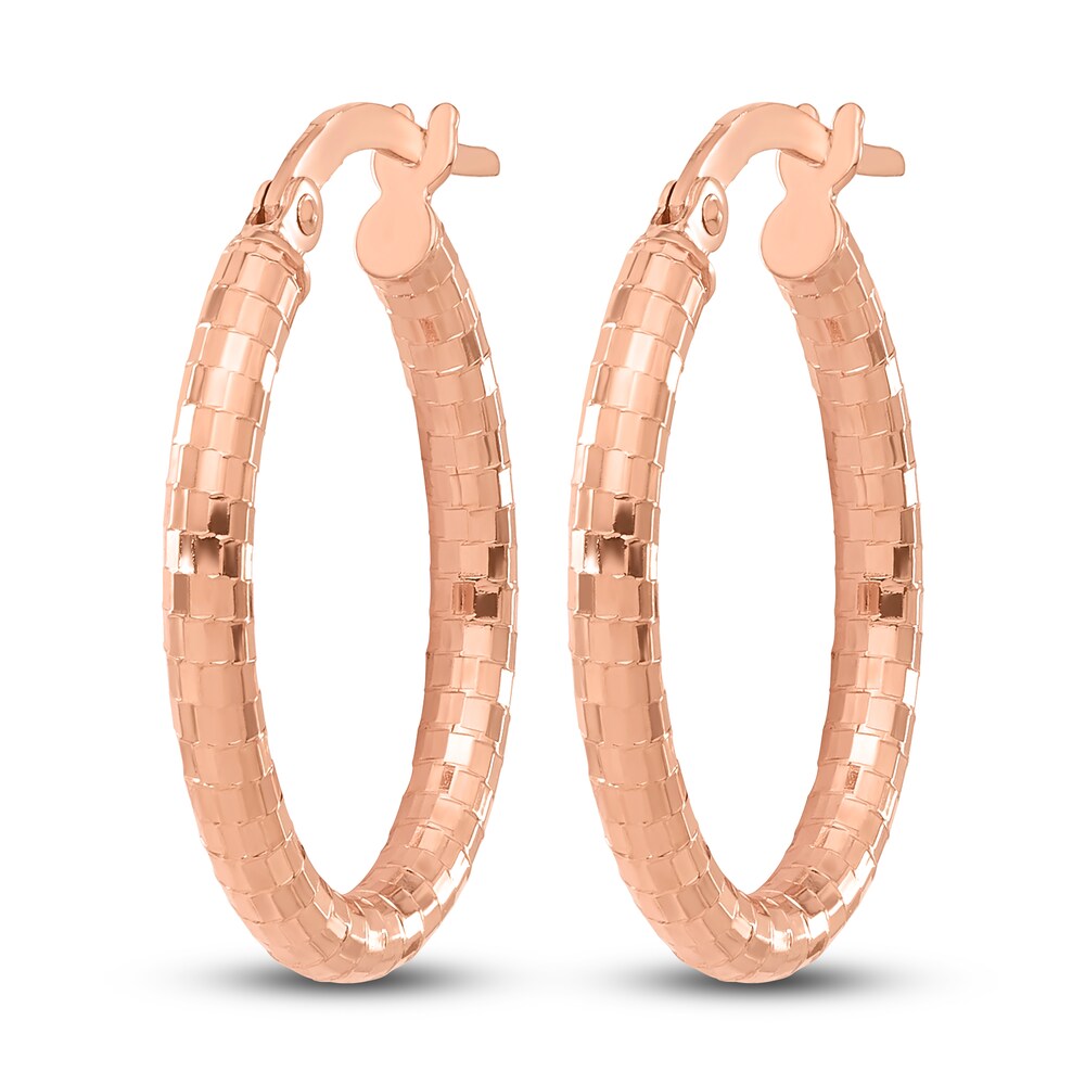 Textured Oval Hoop Earrings 14K Rose Gold fbJssfFV Textured Oval Hoop Earrings 14K Rose Gold fbJssfFV