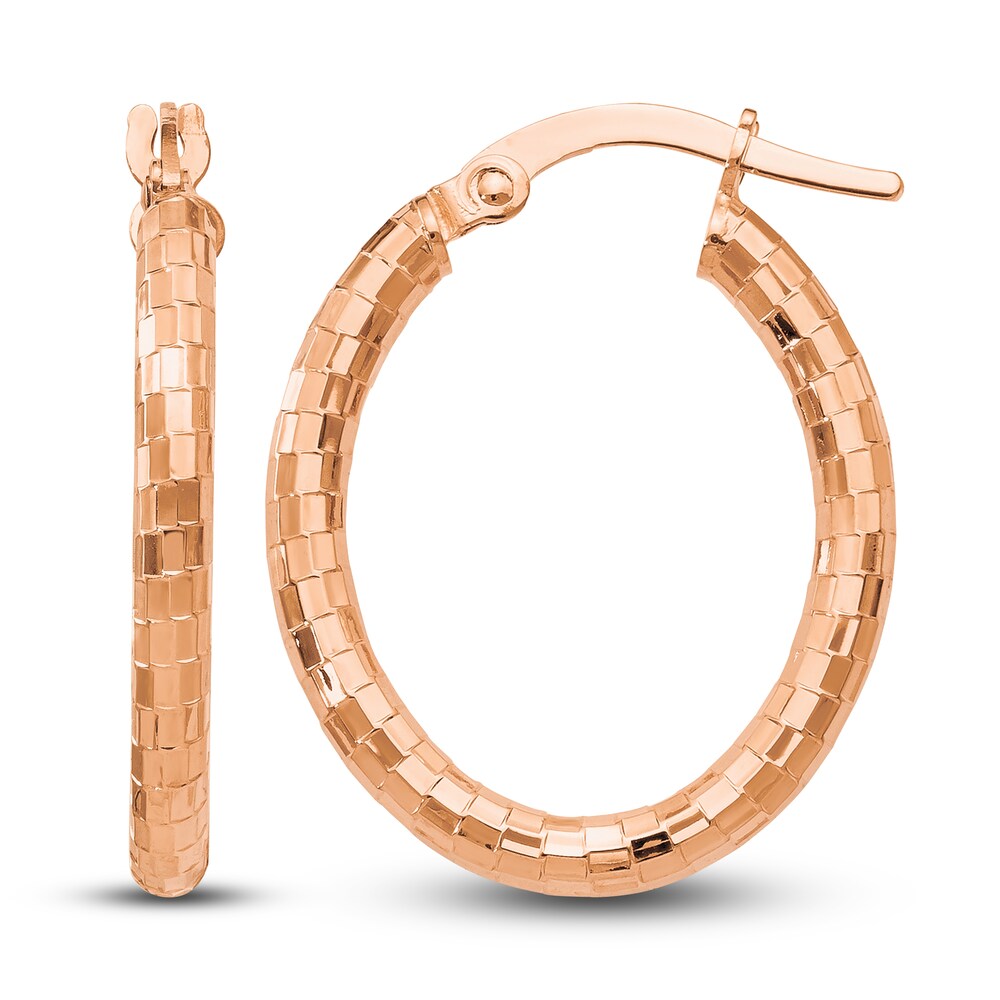 Textured Oval Hoop Earrings 14K Rose Gold fbJssfFV Textured Oval Hoop Earrings 14K Rose Gold fbJssfFV