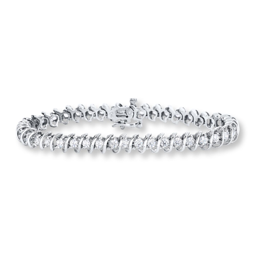 Diamond Tennis Bracelet 2 ct tw Round-cut 14K White Gold fgmE7QV3 Diamond Tennis Bracelet 2 ct tw Round-cut 14K White Gold fgmE7QV3