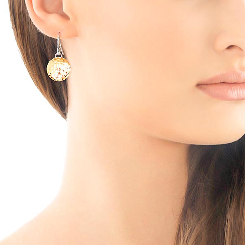 John Hardy Hammered Dot Drop Earrings Sterling Silver/18K Yellow Gold fhfg6tiv