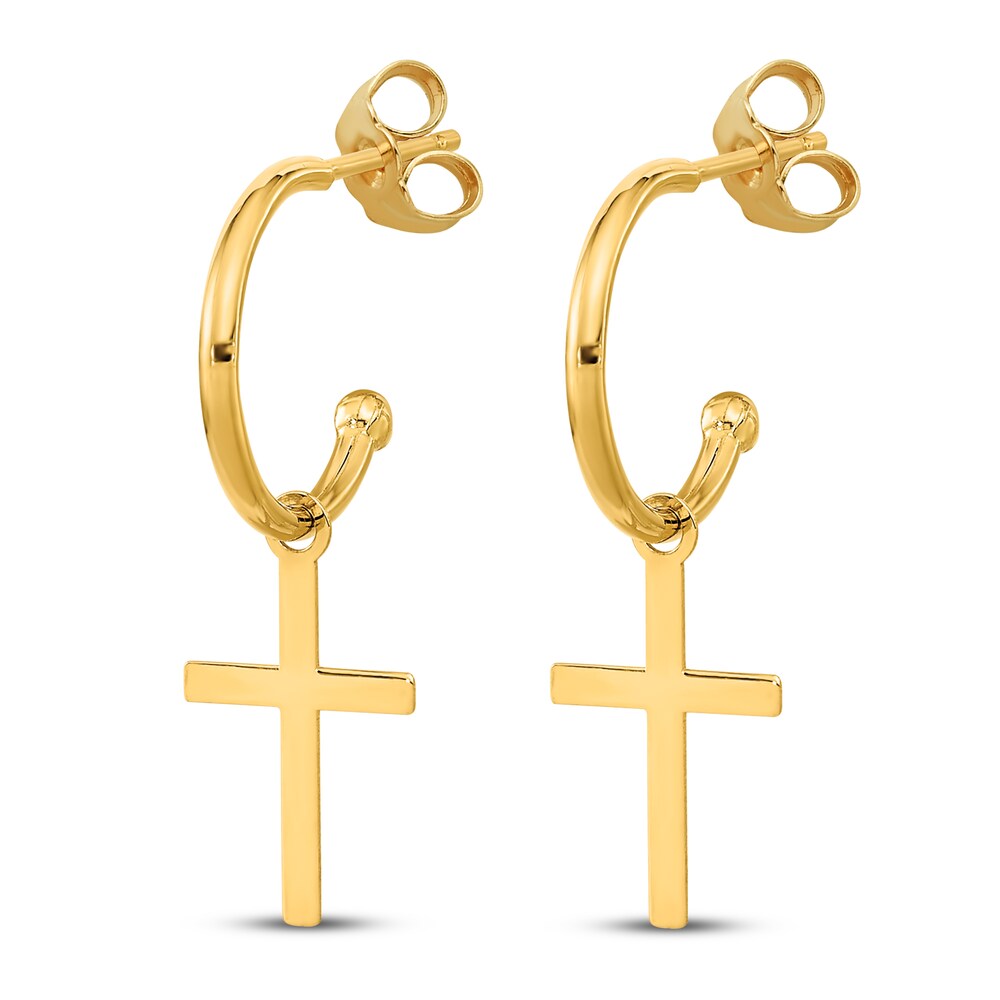 Cross Dangle Earrings 14K Yellow Gold fkahoOTa Cross Dangle Earrings 14K Yellow Gold fkahoOTa