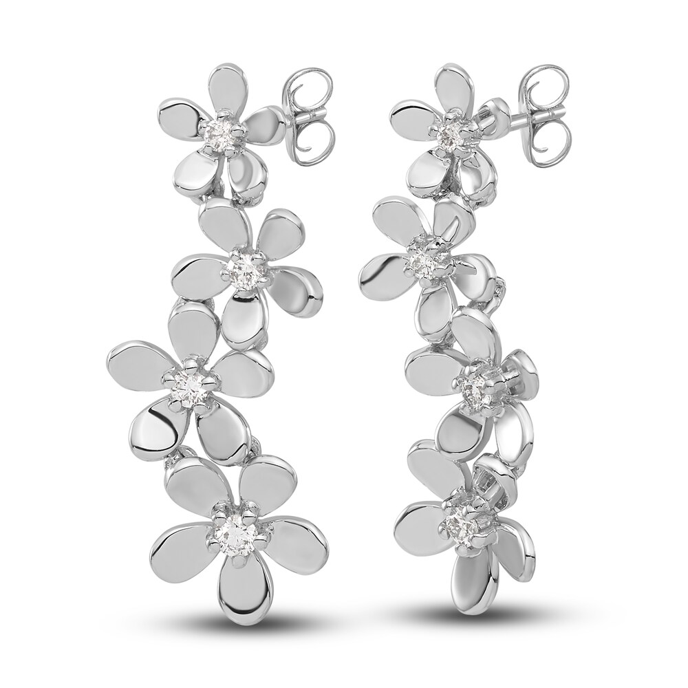 Diamond Earrings 1/5 ct tw Round 14K White Gold fmhGHJBg